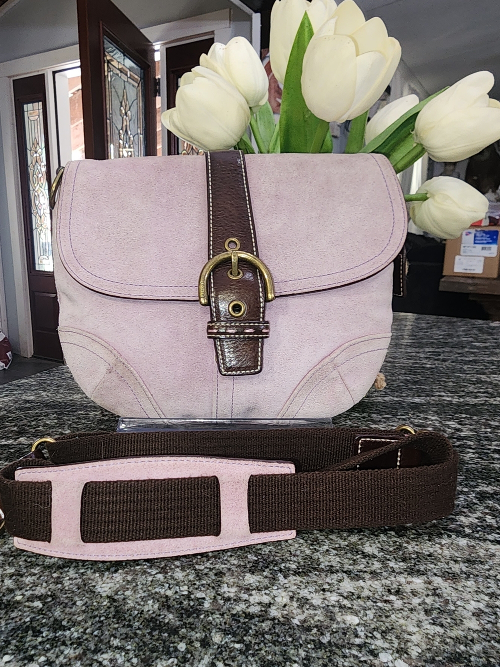 Coach Vibtage Soft Lilac Suede Soho Crossbody Style No- C043- 4743